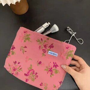 Pink FlOWER Makeup bag